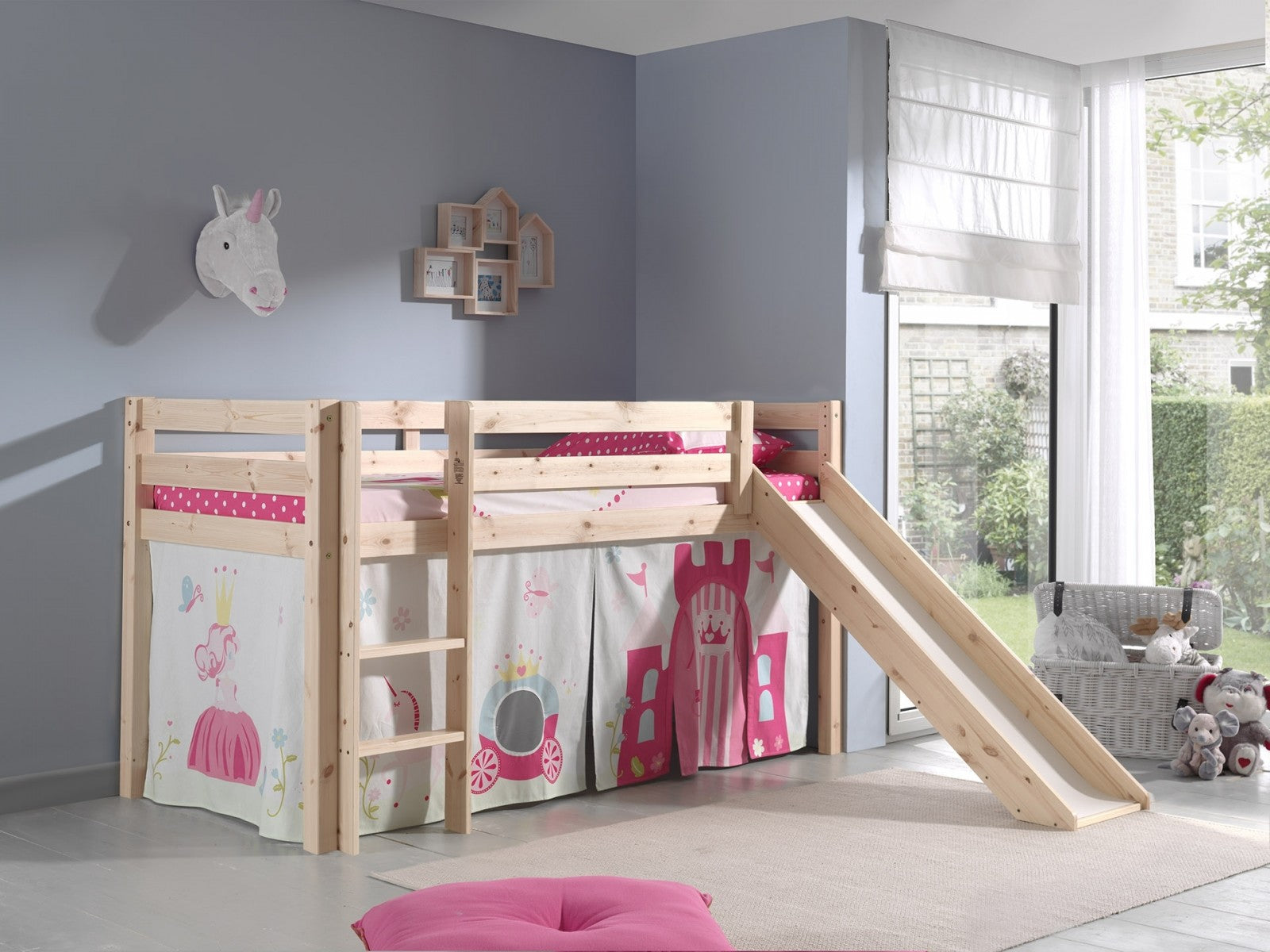 Pin de plancher en bois avec glissement de pino Pino Princess Natural, 200 x 90 cm