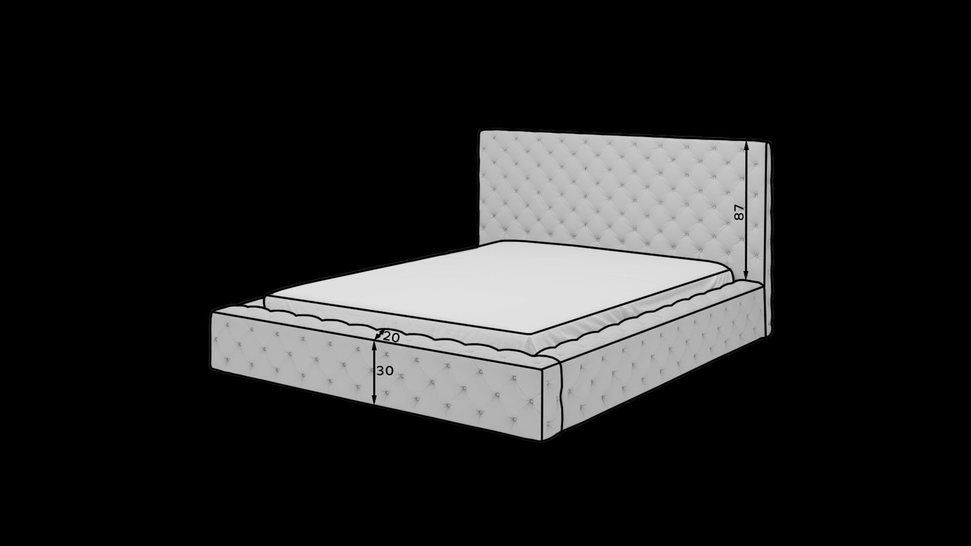 Pat rabatabil cu lada de depozitare, tapitat cu stofa, Principe (12) & ELTMPL-BED-PRINCCE (8)