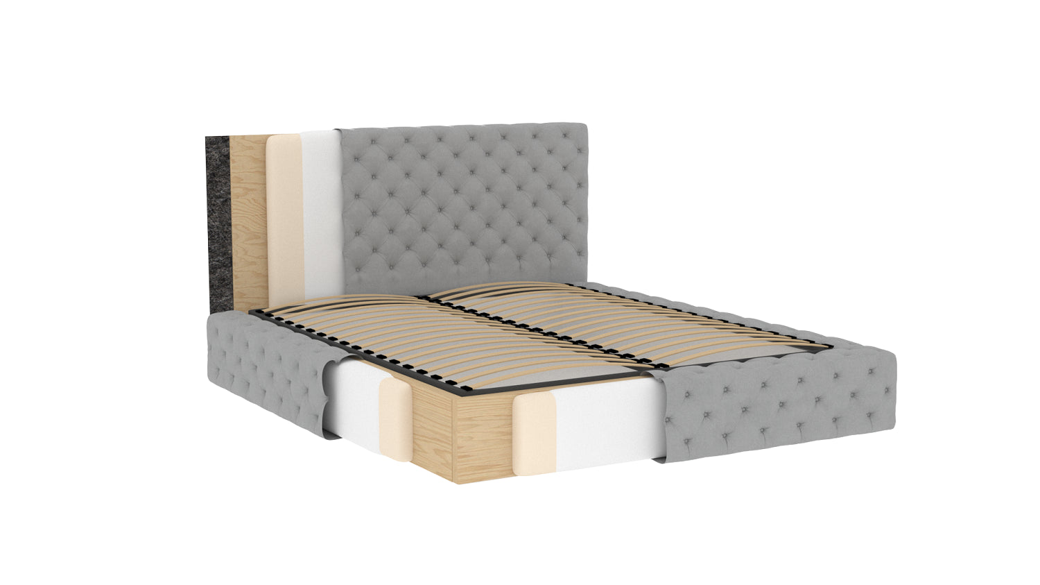 Pat rabatabil cu lada de depozitare, tapitat cu stofa, Principe (11) & ELTMPL-BED-PRINCCE (7)