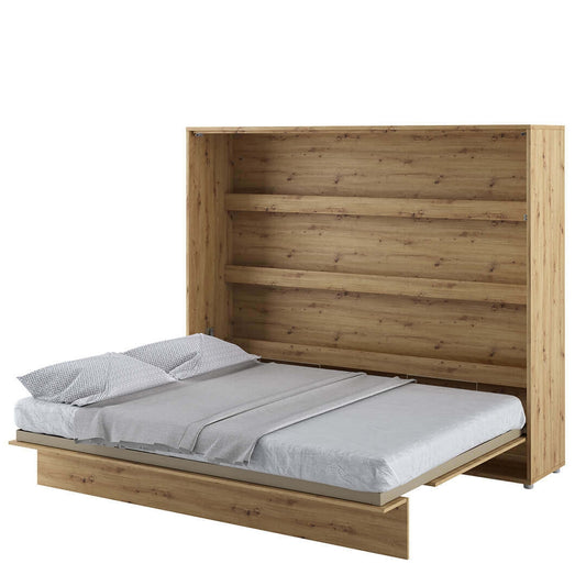 Lit Escamotable au mur, avec mécanisme pneumatique et catre de lit inclus, Bed Concept Horizontal, Chêne Artisanal