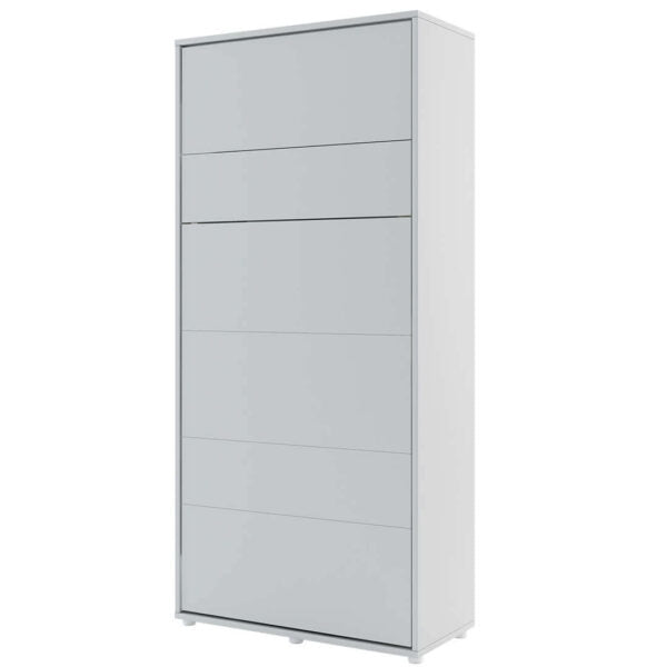 Lit Escamotable au mur, avec mécanisme pneumatique et cadre de lit inclus, Bed Concept Vertical, Gris Mat