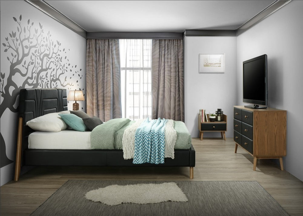 Stilt Lit capitonné en cuir écologique | Tête de lit rembourrée en cuir