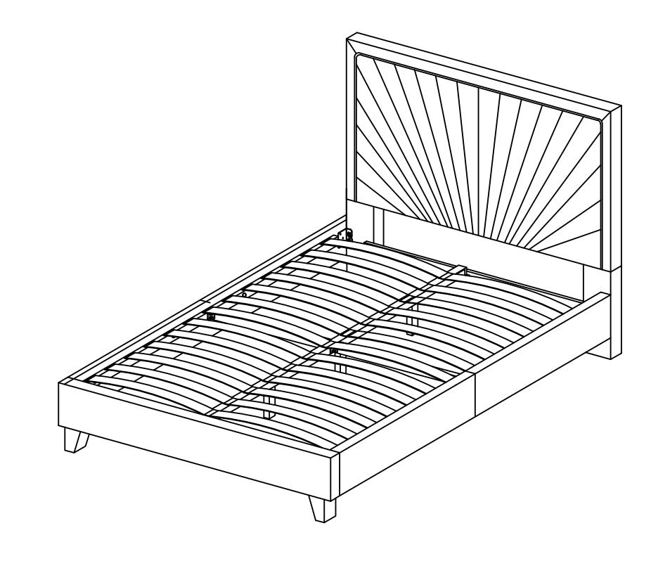 Lit tapissé de tissu Angelo, Velours Vert