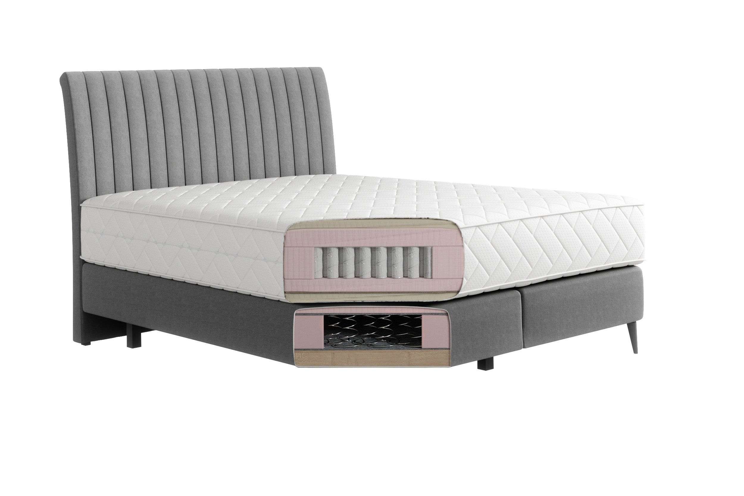 Pat tapitat cu stofa, Blanks Boxspring Verde Olive (3) & ELTMPL-BED-BLANCA-BOXSPRING-NUBE-33 (3)
