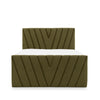 Pat rabatabil cu lada de depozitare, tapitat cu stofa, Candys Boxspring Verde Olive (7)