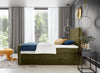 Pat rabatabil cu lada de depozitare, tapitat cu stofa, Candys Boxspring Verde Olive (3)