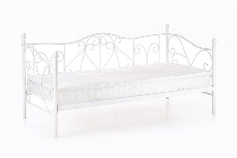 Lit / canapé en métal blanc Sumatra, 200 x 90 cm