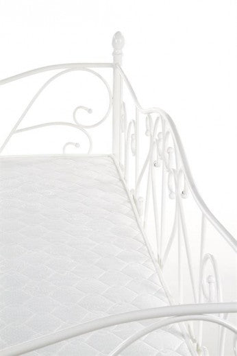 Lit / canapé en métal blanc Sumatra, 200 x 90 cm