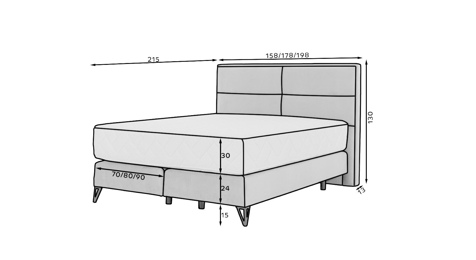 Pat tapitat cu stofa, Safro Boxspring Verde Olive (5) & ELTMPL-BED-SAFIRO-BOXSPRING-NUBE-33 (5)