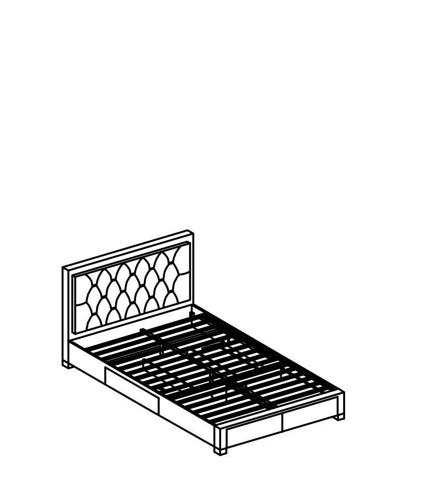 Lit rembourré avec tissu et 4 tiroirs, Glossy Velvet, Gris Foncé