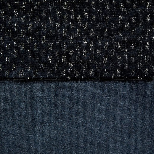 Rideau en Velours Mady Bleu / Argent, 140 x 250 cm, 1 pièce