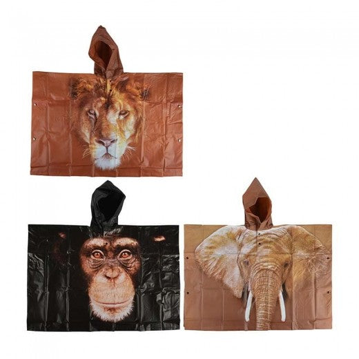 Cape pocho imperméable pour enfant, Afrique Multicolore, Modèles assortis, l89xH62 cm