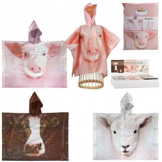 Cape pocho imperméable pour enfant, Animaux Multicolore, Modèles Assortis, l89xH62 cm