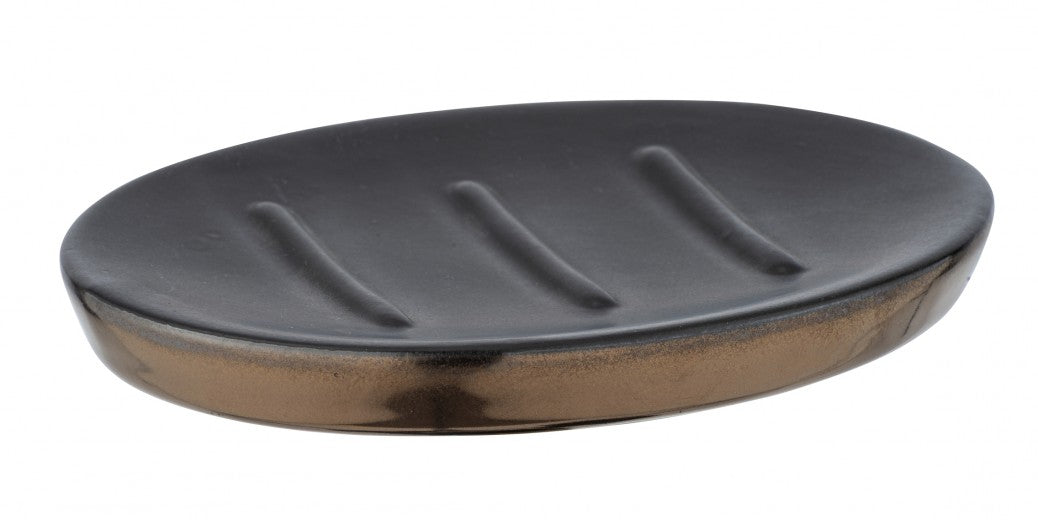 Porte-savon en céramique, Randol Negru, L12xl10xH1,5 cm
