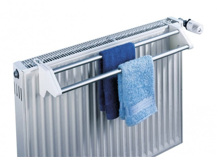 Sèche-linge extensible pour radiateur, cadre en aluminium, Sèche-linge Twin Extend Chrome 2,4 m