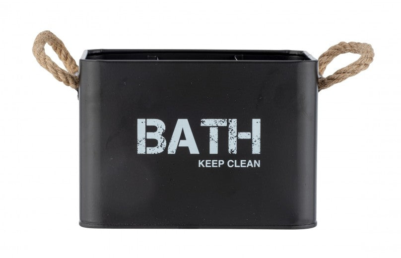 Organiseur en métal pour cosmétiques, 4 compartiments, Gare Noire, l19xA13xH12,5 cm