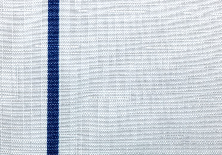 Rideau de douche en polyester, Lin Blanc / Bleu, 180 x 200 cm