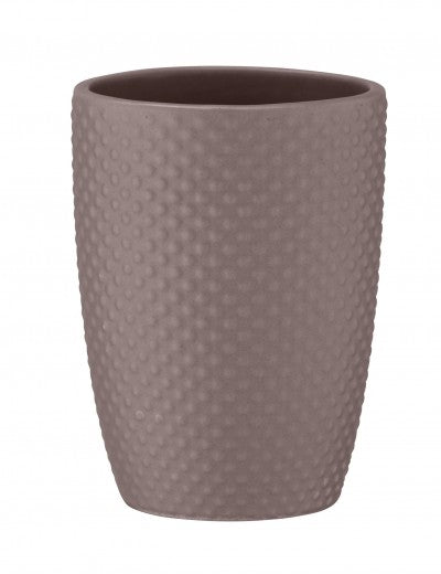 Porte-brosse à dents pour la brosse à dents et la pâte dentifrice,  brosse à dents en verre, céramique, Punto Taupe, Ø8xH11 cm