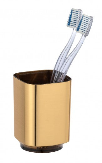 Verre en plastique pour brosse à dents, Auron Doré, L7xl7xH10 cm