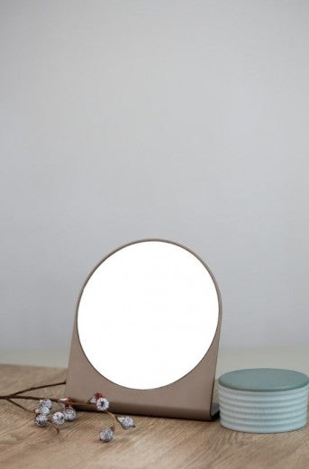 Miroir de table cosmétique, Marcon Taupe, l19xH17,5 cm