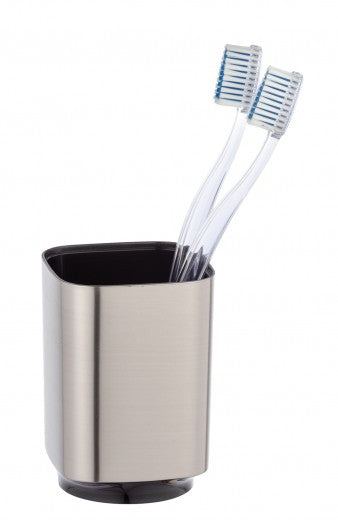 Verre en plastique pour brosse à dents, Auron Chrome, L7xl7xH10 cm