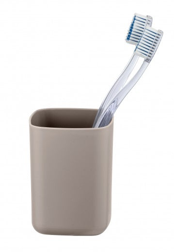 Verre pour brosse à dents, thermoplastique, Barcelona Taupe, L7xl7xH10 cm