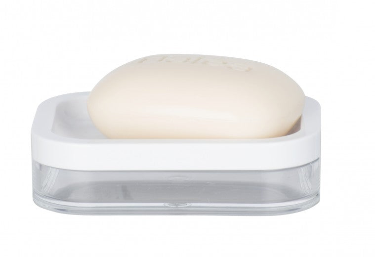Porte-savon acrylique Oria Alb, L7,5xl7,5xH3 cm