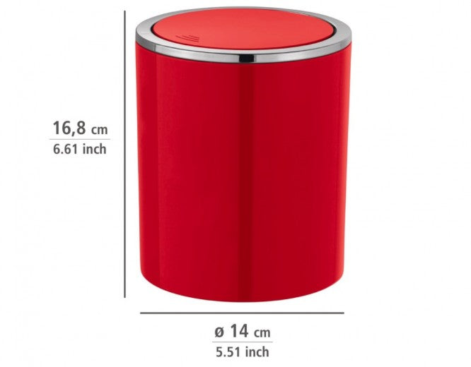Poubelle de salle de bain, en ABS, Still Rouge, 2L, Ø14xH16,8 cm