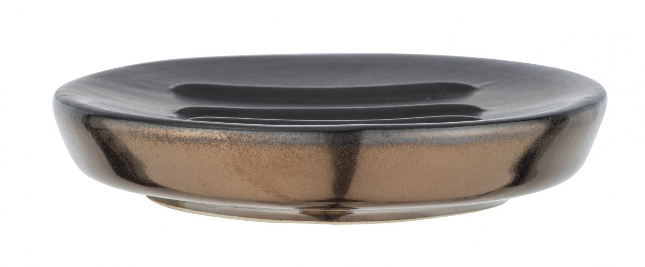 Porte-savon en céramique, Randol Negru, L12xl10xH1,5 cm