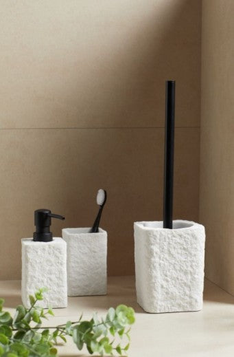 Distributeur de savon, en polyrésine, Villata Alb, L7xl7xH15 cm