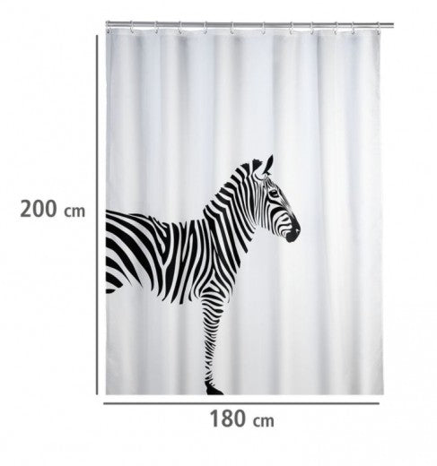 Rideau de douche polyester anti-moisissure, Wild Blanc, 180 x 200 cm