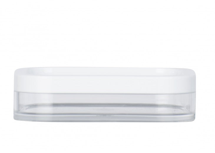 Porte-savon acrylique Oria Alb, L7,5xl7,5xH3 cm