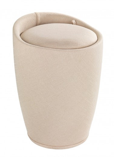 Buanderie / Tabouret en plastique, recouvert de tissu, Candy Beige, Ø36xH50,5 cm