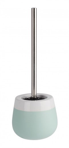 Brosse WC avec support en céramique, Malta Vert Menthe / Blanc, Ø13,6xH39 cm
