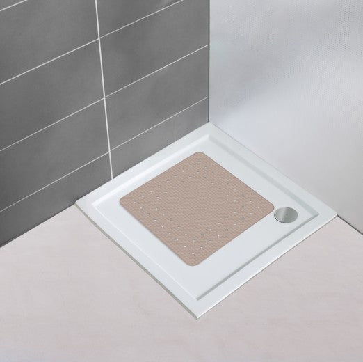 Tapis de bain antidérapant, en TPR, Mirasol Taupe, 54 x 54 cm
