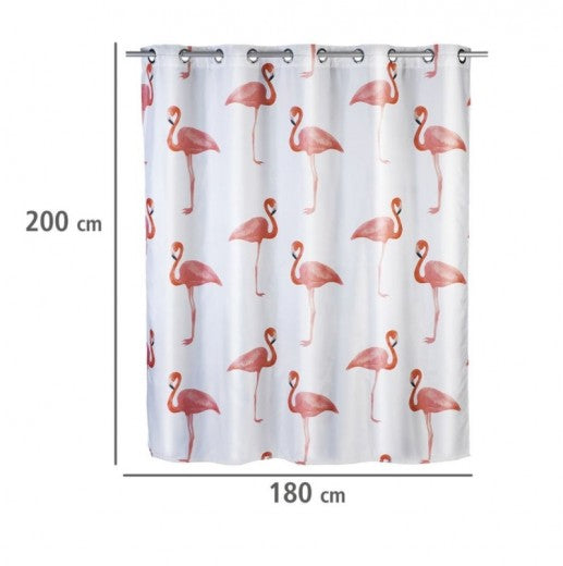 Rideau de douche en polyester anti-moisissure, Flamingo Multicolor, 180 x 200 cm