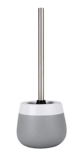 Brosse WC avec support en céramique, Malta Gris / Blanc, Ø13,6xH39 cm