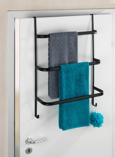 Support de porte pour serviettes de salle de bain, métal, Irpinia Noir, l54,5xP21,5xH77,5 cm