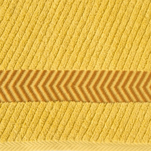 Drap de bain Mateo en coton jaune, 50 x 90 cm