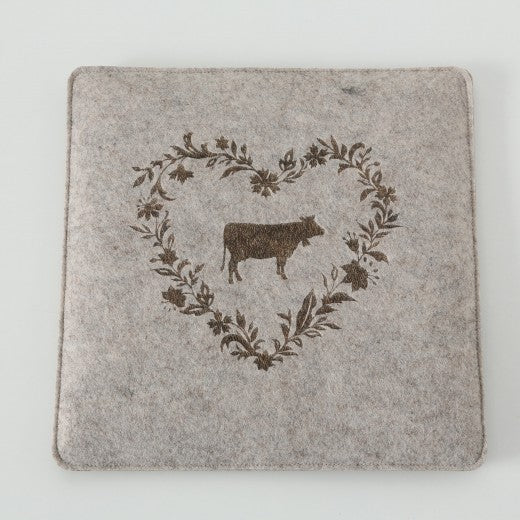 Coussin d'assise décoratif Berta Rouge / Beige, Modèles Assortis, L35xl35 cm