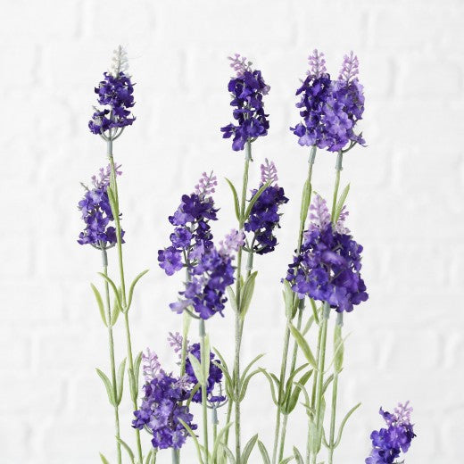 Plante artificielle en pot Lavande Violette / Verte, Modèles Assortis, H65 cm