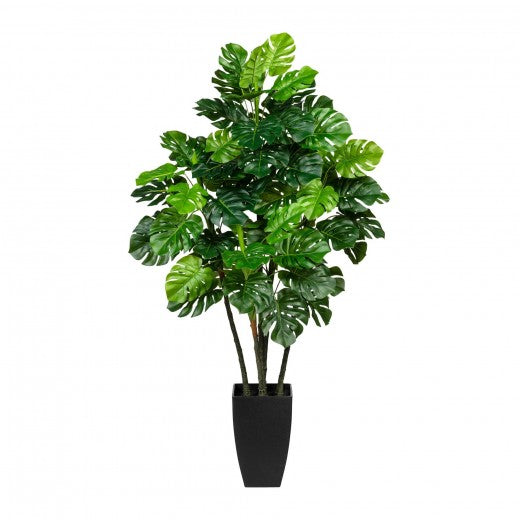 Plante artificielle en pot, Splitphilodendron Vert, H105 cm