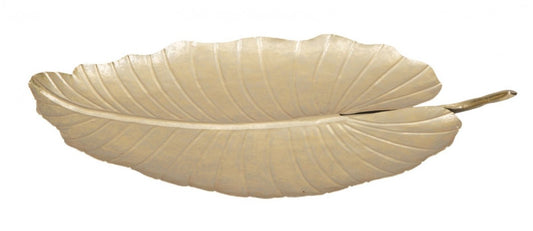 Assiette décorative en métal Glam Leaf A Doré, L35,5xl23xH2 cm