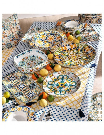 Plateau de service en céramique, Medicea Multicolor, L41.5xl22 cm