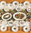 Plateau de service en porcelaine, Le Primizie Blanc / Multicolore, L50xl35 cm