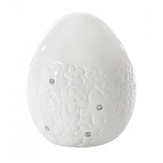 Sphère Oeuf Big Blanc décoration dolomite, L11xl4xH15 cm