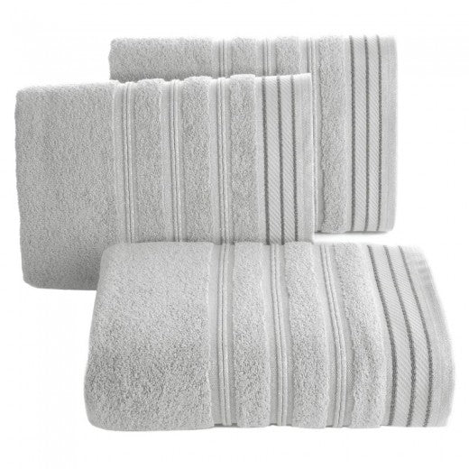 Drap de bain en coton Wiki gris clair, 50 x 90 cm