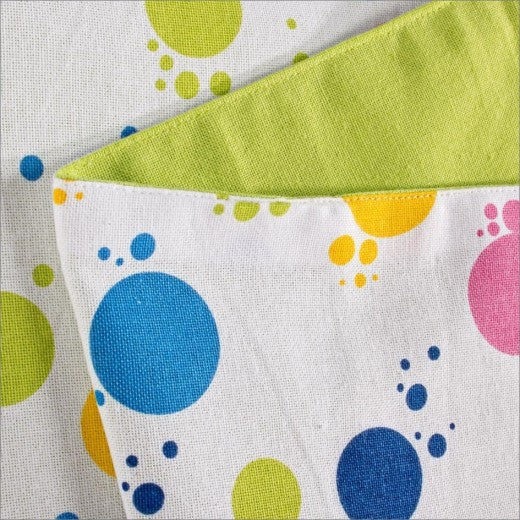 Traverse de table en coton, Bubble Multicolor, 45 x 145 cm