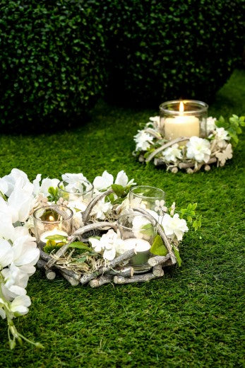 Bougeoir en verre multicolore Amalia 4, Ø22xH12 cm