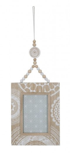 Cadre photo décoratif, en MDF naturel Cancun, 15 x 41 cm